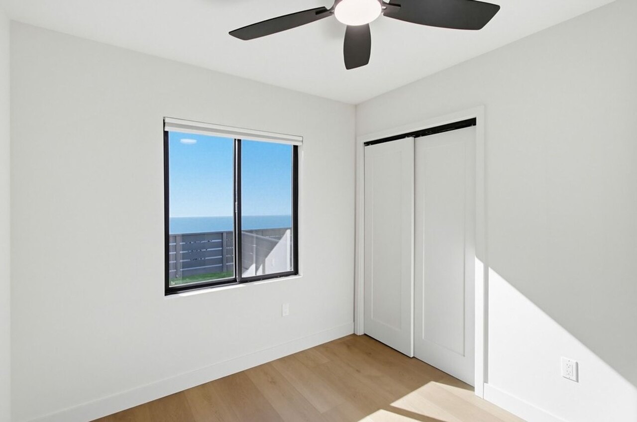 Finished bedroom with natural light at Felton Street