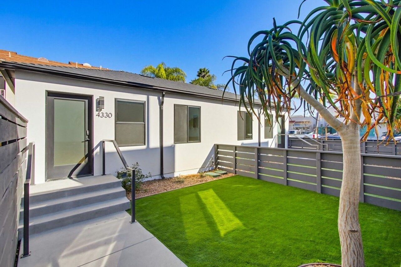 Renovated front unit and landscaped yard at Felton Street