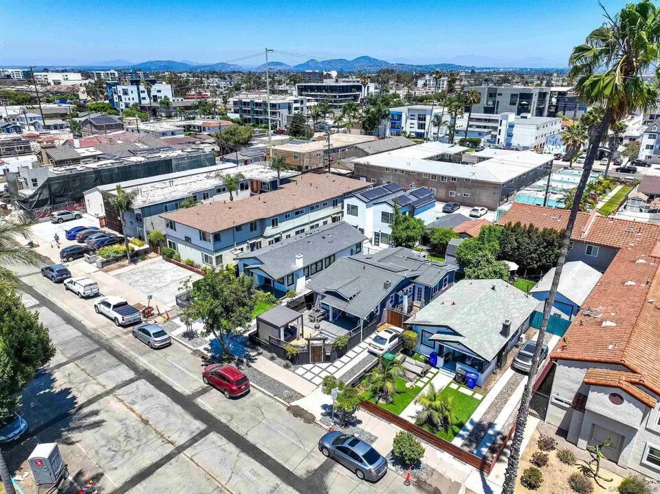 Neighborhood aerial view of the completed Utah Street project