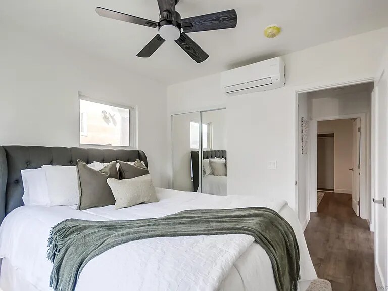 Staged completed bedroom inside a Utah Street residence