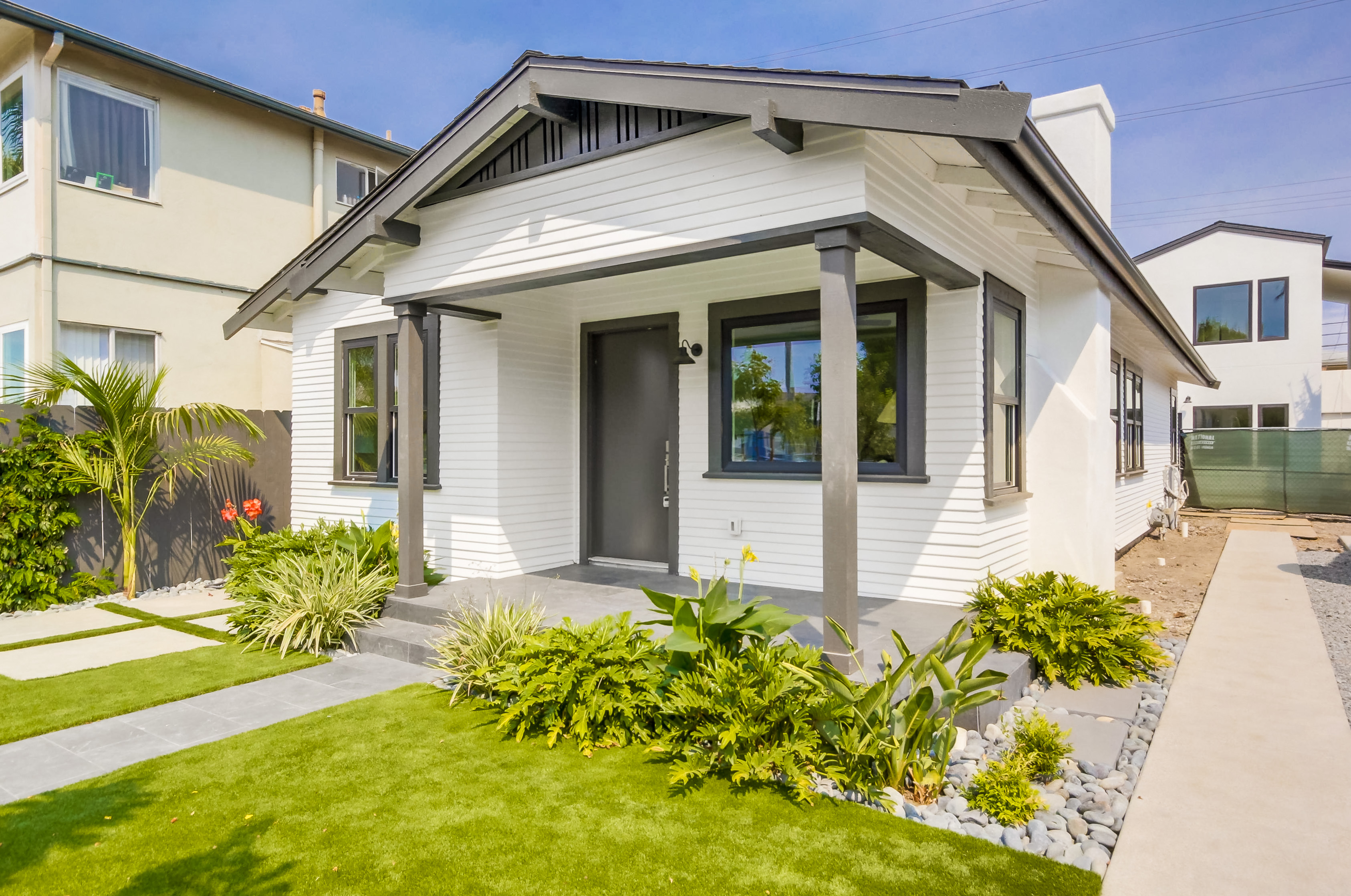 Completed Utah Street project with landscaped yard in San Diego